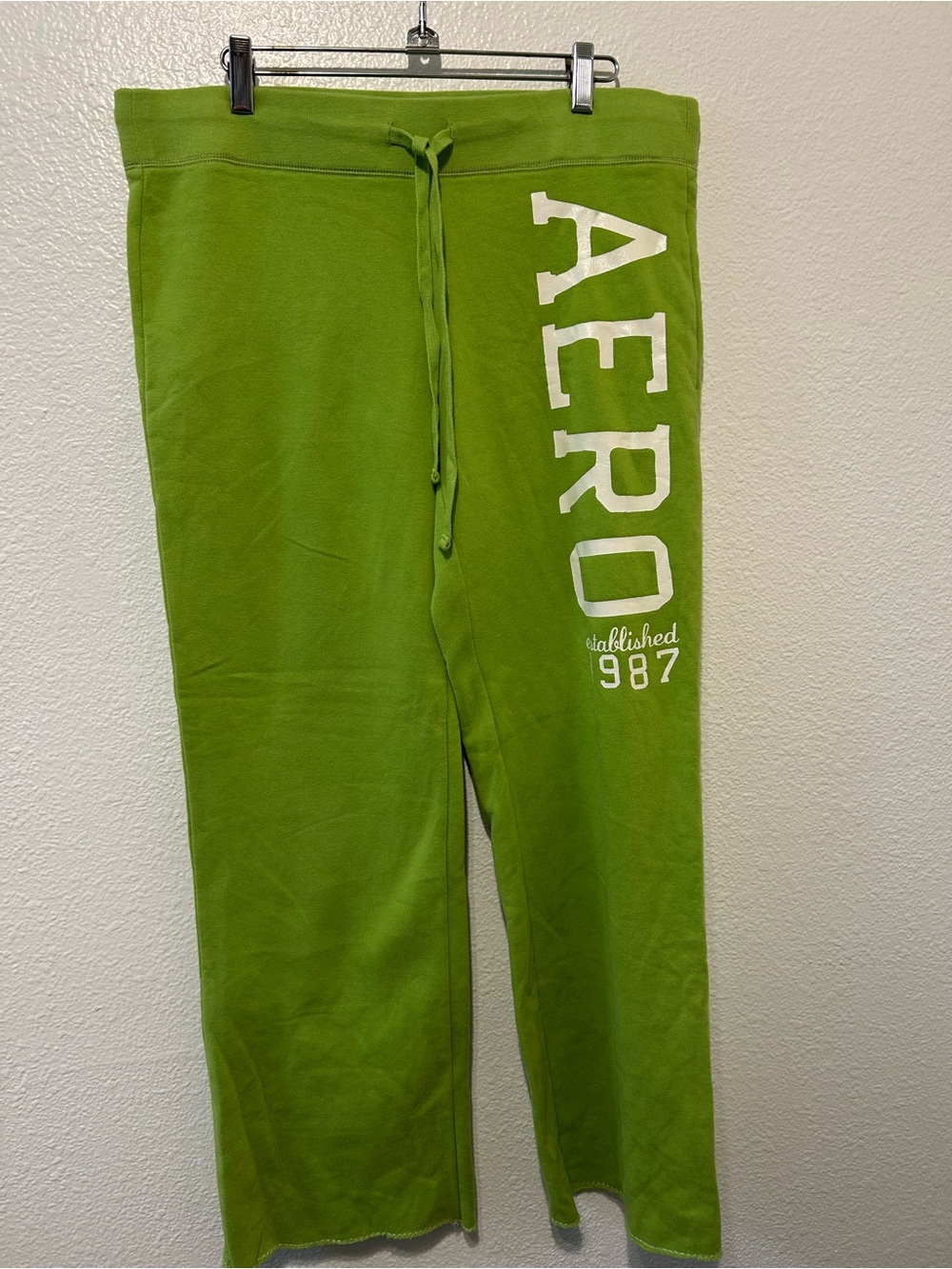 Aeropostale Vintage Neon Green Sweatpants with Side Logo